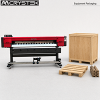 Plotter Inkjet Eco Solvent Crystek Terlaris 1.9m Single Head Xp600 Kecepatan Tinggi Harga Terjangkau untuk Pencetakan Bungkus Indoor Outdoor