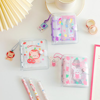 Álbum para Tarjetas Ute, Carpeta para Photocards de Kpop, Libro Organizador de Fotos de 3 Anillas con Diseño de Dibujos Animados, Mini Cuaderno de Hojas Sueltas con Bolsillos Transparentes de PVC