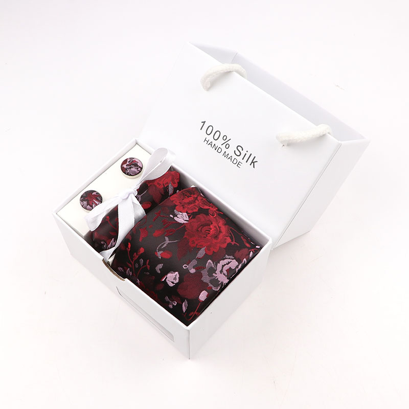 New Men's Tie square Scarf Cufflink Gift Box Formal Business Fashion