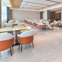 Table et chaises de restauration rapide en bois massif moderne, style mexicain, mobilier de restaurant d'hôtel, sièges de banquette hauts pour une solution unique