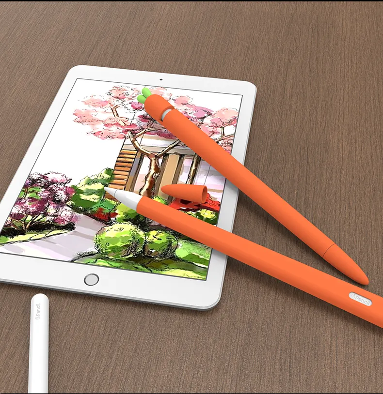 HuaMJ 2022 wholesale amazon best fashion style colorful for 1 2 gen cover cartoon carrot silicone apple ipad pencil case