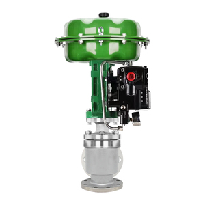 Válvula de Globo Neumática de Diafragma de Asiento Único con Control de Ángulo, Tipo Rosca, PN16, Acero Inoxidable 304, con Brida - Product Image 1
