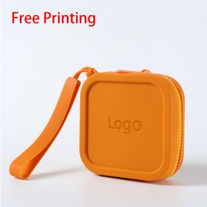 Fashionable Silicone Cosmetic Bag Mini Headphone and Data Cable Bag Waterproof Toiletry Square Coin <b>Purse</b> <b>Small</b> Square Bag - Product Image 1