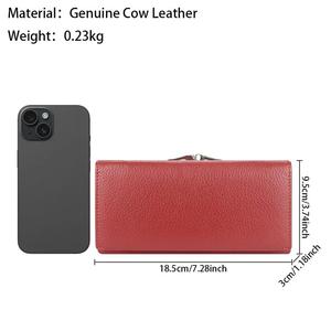 AndoBag Carteras Largas RFID para Mujer, de Cuero Genuino, Gran Capacidad, Tarjetero, Monedero Retro de Moda, Cartera de Mano 2519 - Product Image 2