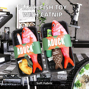 Encantadores peces artificiales de lujo ecológicos, juguetes de peluche para gatos, cachorros y perros, cojín divertido para dormir con hierba gatera verde menta - Product Image 2