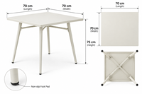 Ensemble de table à manger ronde moderne avec 4 chaises, table à dîner en métal blanc pour patio, balcon, jardin, café, meubles de jardin