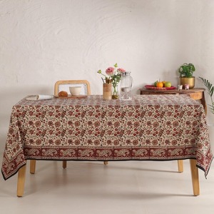 Handmade Floral Cotton <b>Table</b> <b>Cover</b> Cloth Runner Mats Hand Block Printed <b>Table</b> Cloth for Home and <b>Table</b> - Product Image 4