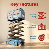 Plateforme élévatrice mobile mini-ciseaux certifiée CE 4m/6m/8m/14m, nacelle élévatrice électrique pour travaux en hauteur