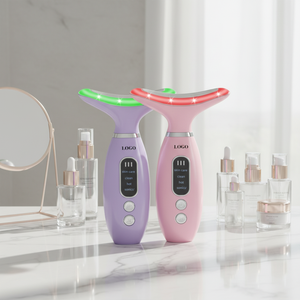 อุปกรณ์เสริมความงามพกพา 0728 เครื่องนวดหน้าและลำคอ พร้อมไฟ LED 4 สี สำหรับการดูแลผิว - Product Image 4