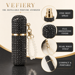 Flacon de parfum rechargeable en verre avec strass, vaporisateur de voyage avec pompe et sangle perlée, brume fine, cadeau pour femme - Product Image 5