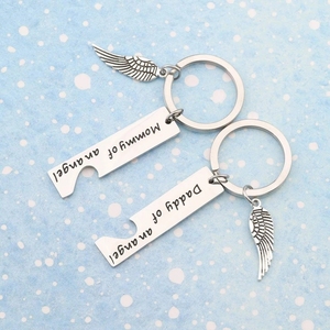 Ensemble de <span class=keywords><strong>porte</strong></span>-clés « Maman <span class=keywords><strong>Papa</strong></span> d'un ange » (lot de 2) – Bijoux commémoratifs pour bébé, cadeau de sympathie pour la perte d'un nourrisson, <span class=keywords><strong>porte</strong></span>-clés de souvenir - Product Image 4