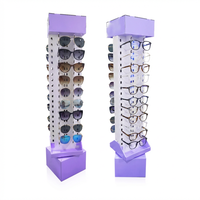 Support de sol en carton moderne personnalisé en gros présentoir de lunettes rotatif pliable pour lunettes de soleil lunettes de myopie