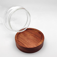 Bocaux de préparation de repas en gros, pots en verre hermétiques et transparents avec couvercles en bois d'acacia pour collations, yaourts, épices, sucre