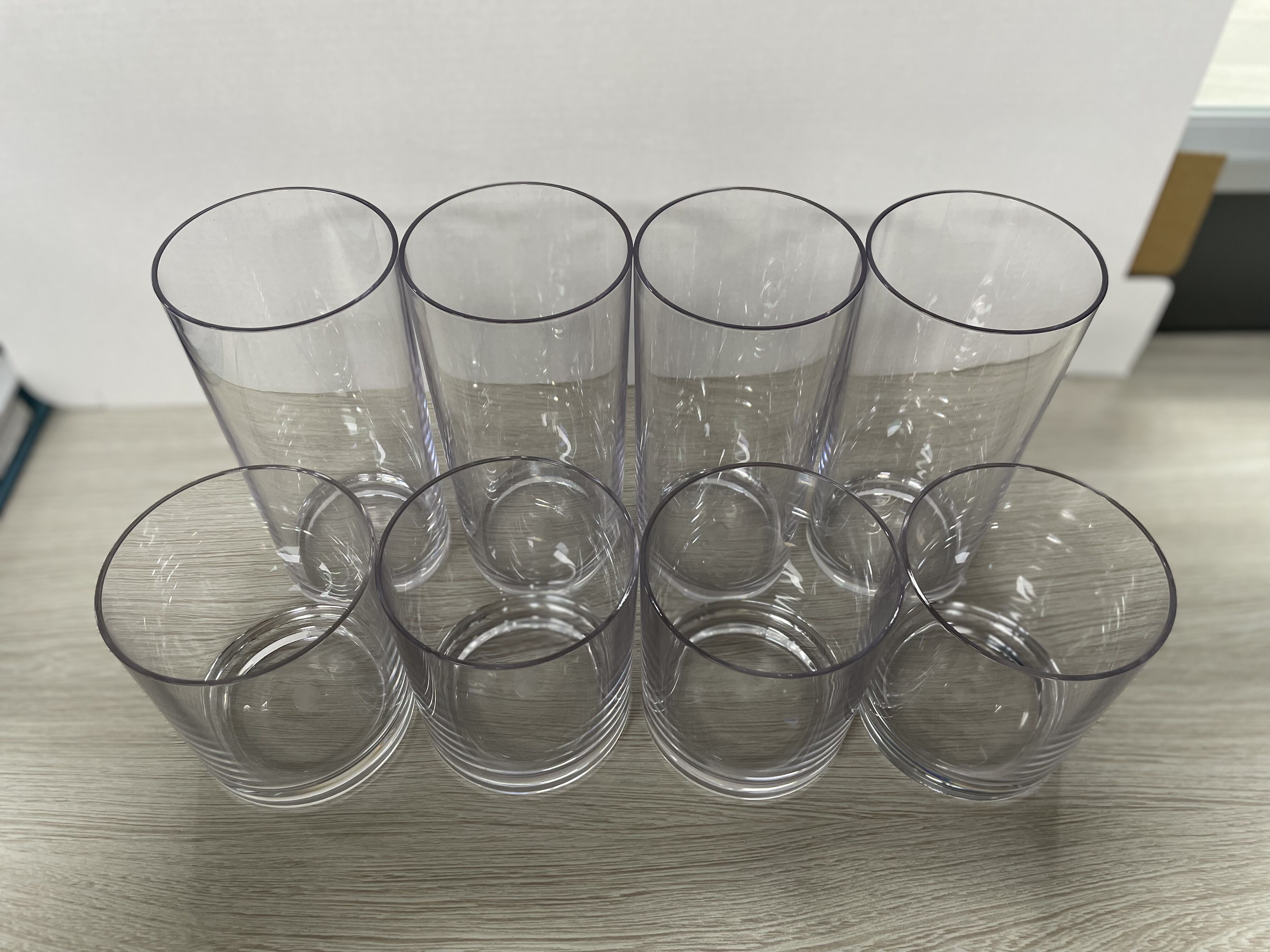 Stackable Plastic Cups - Clear Tumblers 12 & 16 Ounce