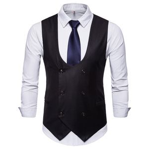 Automne et hiver nouveau <span class=keywords><strong>Double</strong></span> <span class=keywords><strong>boutonnage</strong></span> hommes <span class=keywords><strong>costume</strong></span> décontracté <span class=keywords><strong>gilet</strong></span> EBay vente en gros Y mode européenne Slim Fit <span class=keywords><strong>gilet</strong></span> - Product Image 2