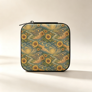 Portable Velvet Lined Small Jewelry Storage <b>Case</b> with Zipper & Ring Slots Custom Logo - Product Image 1