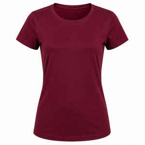 Camiseta Básica Personalizada para Mujer, Cuello Redondo, Color Sólido, Manga Corta, Informal, a la Moda, Fabricante de Marca Privada - Product Image 4