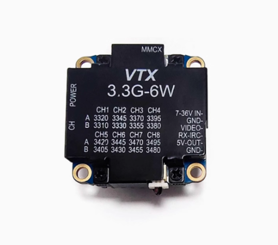 3.3Ghz 6W FPV VTX 3.3G FPV Video Transmitter for RC Drone Audio Video Transmission 3.3G 6W