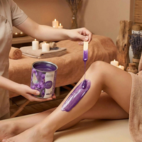 Cire dépilatoire professionnelle brun foncé 800 ml à base de plantes (rose/aloe/olives) pour le visage et le corps