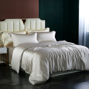 Ensemble <span class=keywords><strong>de</strong></span> literie en soie <span class=keywords><strong>de</strong></span> mûrier pure, 100% soie pure, drap plat, <span class=keywords><strong>housse</strong></span> <span class=keywords><strong>de</strong></span> <span class=keywords><strong>couette</strong></span>, literie en soie sur mesure - Product Image 2