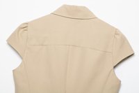 Manteau trench court kaki croisé pour femme, modèle 2026, avec ceinture et col à revers, fabrication OEM/ODM par usine chinoise