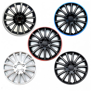 Enjoliveurs universels <span class=keywords><strong>14</strong></span> <span class=keywords><strong>pouces</strong></span> bicolores noir et <span class=keywords><strong>blanc</strong></span> pour voitures – Cache-roues en PP de haute qualité – Vente en gros usine - Product Image 6