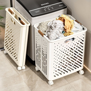 Ownswing bán buôn nhựa ròng rọc giỏ hộ gia đình phòng tắm quần áo lưu trữ bin có thể tháo rời gấp giặt cản trở - Product Image 6