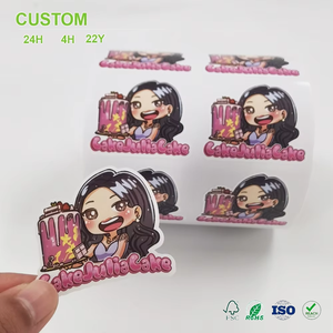 Adesivi Personalizzati a Forma di Cartone Animato per Pasticceria, Adesivi Impermeabili con Personaggi Chibi Carini per Confezioni di Cupcake e Regali - Product Image 1
