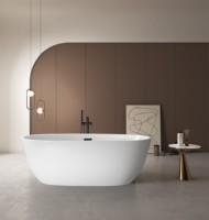 Baignoires autoportantes au design moderne, écologiques, garantie 5 ans, surface solide haute dureté, acrylique pur, bain profond artificiel
