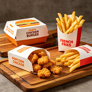 Cajas Personalizables de Cartón Corrugado <span class=keywords><strong>para</strong></span> Pollo Frito y Hamburguesas con Impresión de Logotipo, Reciclables, <span class=keywords><strong>para</strong></span> <span class=keywords><strong>Comida</strong></span> Rápida y <span class=keywords><strong>Comida</strong></span> <span class=keywords><strong>para</strong></span> <span class=keywords><strong>Llevar</strong></span> - Product Image 3