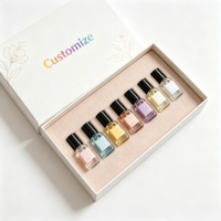 Boîte à parfum blanche de luxe avec logo personnalisé, 7 compartiments, insert floqué, carton rigide, coffret découverte pour échantillons de parfum