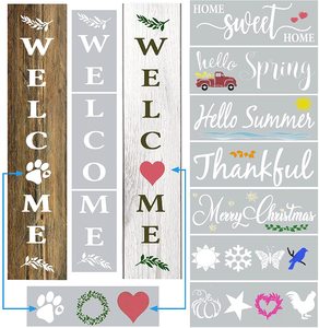 <span class=keywords><strong>Pochoir</strong></span> mural sur bois Mylar Pochoirs de Noël Bienvenue pour la <span class=keywords><strong>peinture</strong></span> sur bois Plastique Diy Pochoirs de lettres personnalisés - Product Image 5