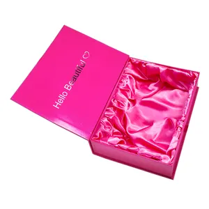 Batch Customization Size Logo Printing Paper Packing box Eco Friendly Pink Paper Box High Quality Luxury Box With Silk Cloth