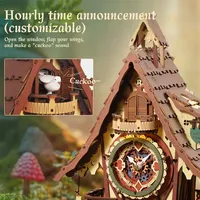 Kit de Rompecabezas 3D de Madera para Reloj de Cuco, Juguete DIY con Pájaro en Movimiento, Estilo Bosque Negro, para Adultos