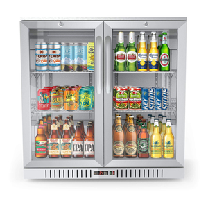Mini Bar Refrigerador Puerta de vidrio Congeladores Equipo refrigerado comercial Bar Cerveza Bebidas Enfriador Congelador de vidrio vertical - Product Image 4
