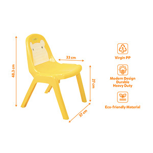 Silla Infantil de Dos Tonos con Diseño de Animales, Silla Escolar de Plástico PP, Respaldo Ergonómico, Apilable, Base Giratoria Ecológica, Asiento para Aula - Product Image 4