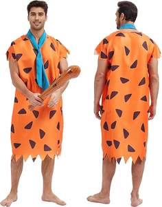 इनफ्टेबल कैवमैन बल्ले के साथ पुरुषों के कैवमैन पोशाक और टाई मजेदार सरल हेलोलीन आउट। - Product Image 2