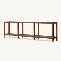 Sassanid OEM Francia Siglo 19 París Sala de estar de lujo Graydon Caramel Shagreen Sofá Consola trasera Mesa 96"
