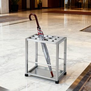 EASTON Présentoir de <span class=keywords><strong>rangement</strong></span> pour 15 parapluies, en acier inoxydable, style européen moderne, pour hall d'hôtel, avec système de verrouillage - Product Image 1