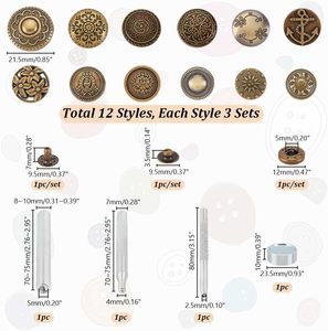 Kit de boutons-pression en cuir AHANDMAKER, boutons-pression Mm, boutons pour artisanat du cuir, vestes, jeans, vêtements, sacs - Product Image 2