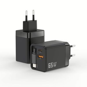 Chargeur GaN 65W USB-C USB-A 2 ports PD3.0 Chargeur mural à charge rapide 45W 60W pour ordinateur portable téléphone portable - Product Image 4