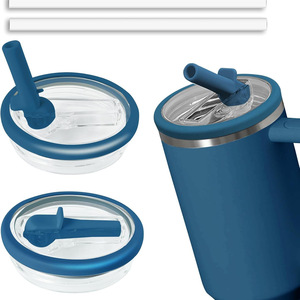 Vaso Reutilizable de Plástico de 40 oz con Tapa Antiderrames y Antisalpicaduras, con Pajita Abatible, Accesorios para Bar, para Uso en Exteriores - Product Image 1