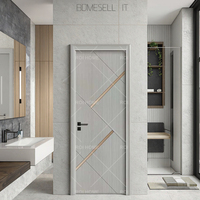 Porte de salle de bain moderne en PVC/WPC imperméable ROI HOME pour appartement, chambre, villa, hall, sous-sol, garantie de 3 ans