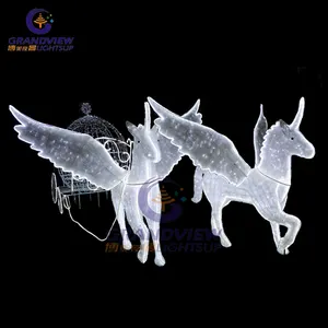 Armação de ferro para transporte de animais, armação de ferro personalizada 3d para áreas externas, transporte de cavalos, papai noel, luzes, decorativa, luz de natal