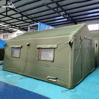 Vente directe FR - Abri d'urgence gonflable de grande taille, tente modulaire robuste pour les secours en cas de catastrophe avec colonnes d'air en PVC
