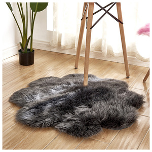 Tapis en fausse fourrure, forme originale, couleur unie, style moderne, tapis de sol rembourré pour salon - Product Image 5