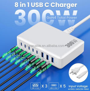 <span class=keywords><strong>Chargeur</strong></span> de nitrure de gallium 300W 20V5A haute puissance tablette mobile ordinateur portable Station de charge de bureau universelle multi-ports - Product Image 3