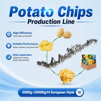 Ligne de production entièrement automatique de chips de pommes de terre 500-2000 kg/h, machine de fabrication de chips clé en main, usine de transformation d'aliments en snacks
