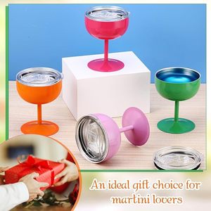 Gobelet à Martini en Acier Inoxydable avec Couvercle 5 oz – Petits Verres à <span class=keywords><strong>Cocktail</strong></span> Coupe Isolés Thermiquement pour Fêtes d'Anniversaire, Bars et Piscines - Product Image 3