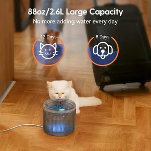 Fontaine à eau automatique pour chat et chien avec filtre circulant de 180 mm, abreuvoir pour animaux détachable avec capteur intelligent - Product Image 5